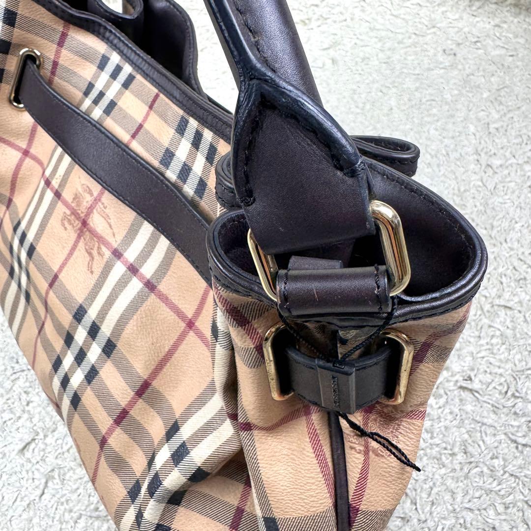 バーバリー ワンショルダーバッグ ハウスチェック ホースロゴ PVC レザー