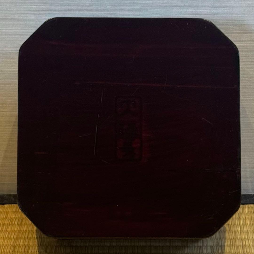 大徳寺形 溜塗 縁高 5客 共箱 弁当箱 茶懐石道具 木製漆器