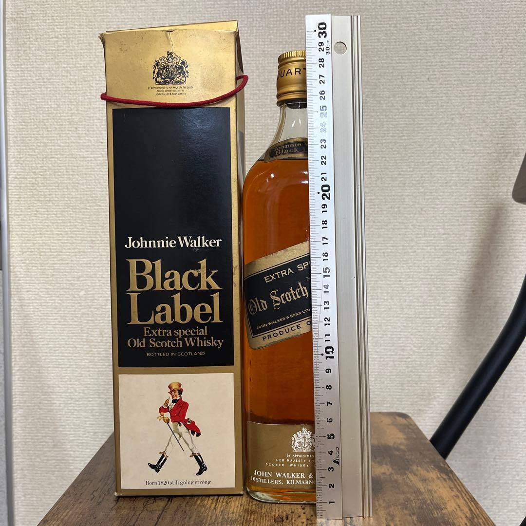 未開封 ジョニーウォーカー ブラック 金キャップ 白紋章 黒ラベル 古酒
