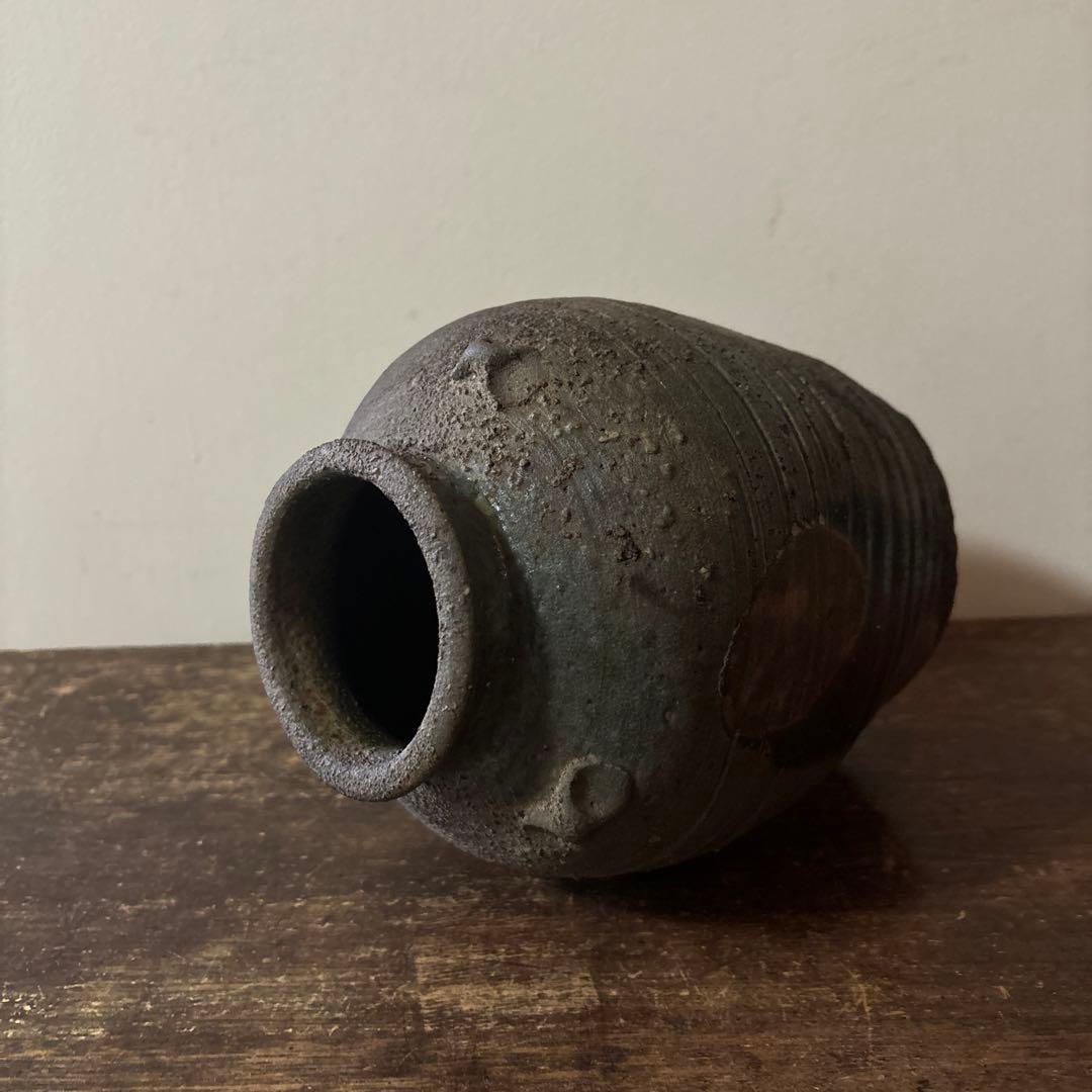 景色の良い窯変備前壺 花器 骨董 古道具 アンティーク 古民芸 古陶磁 検: