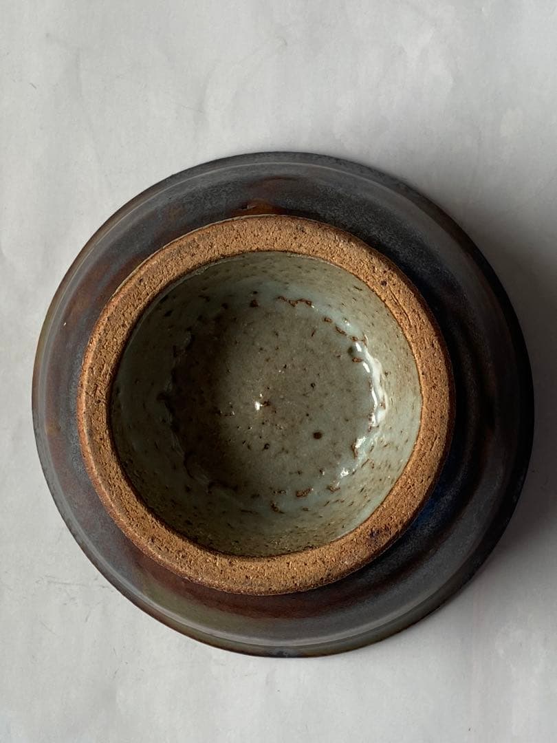 ♢民藝 ぐい呑み 益子焼 流し掛け 酒器 昭和時代初期 作品 古