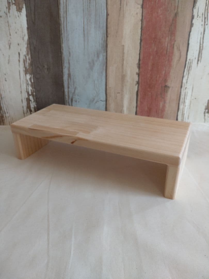 木製 ハンドメイド コの字 踏み台 スツール サイドテーブル 水槽台