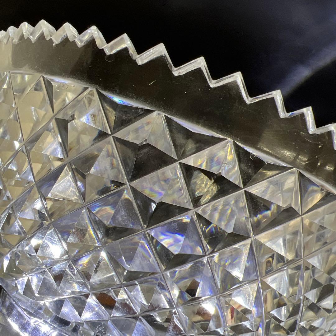 最上手 薩摩切子 初期極上手彫大鉢（鋭いカット） 木箱付 東