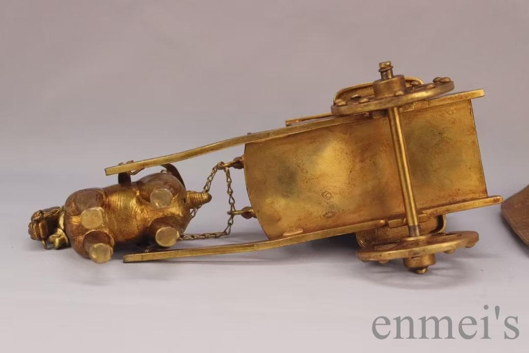 中国 古銅 饕餮文 持ち手付 墨壷 透かし蓋香炉 V R8871 饕餮文方彝