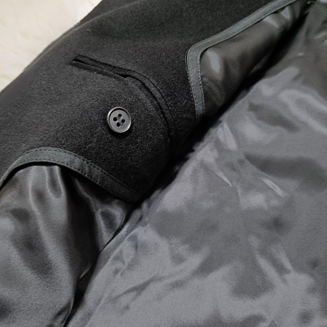 美品 深喜毛織 カシミヤ100 チェスターコース ブラック Sサイズ 深喜