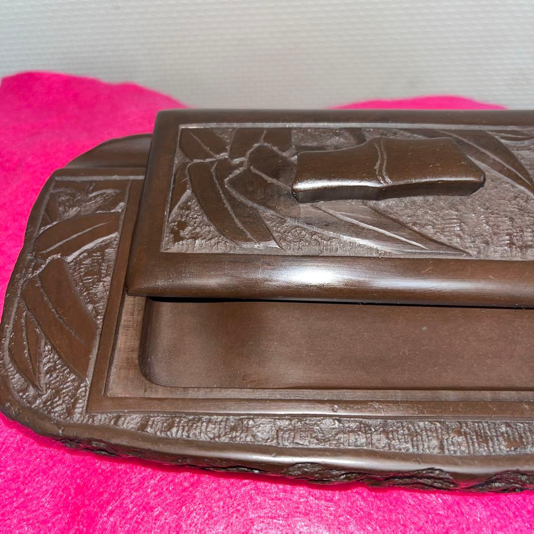 赤間硯 彫刻蓋付き硯 木村玉池堂 木村保一 硯匠 華泉