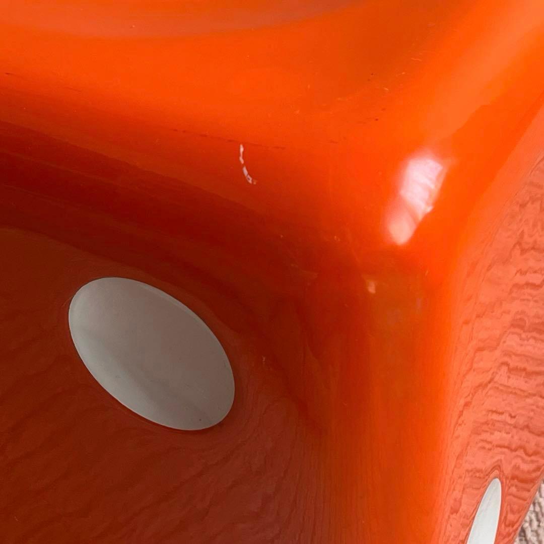 サイコロ型　ビンテージスツール　オレンジ