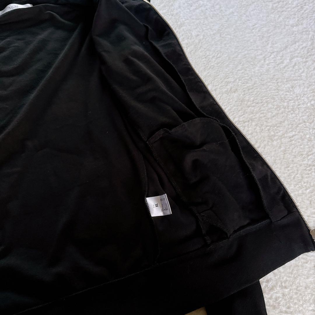 【AKM】セットアップ ジップパーカー パンツ XLサイズ ブラック カモフラ