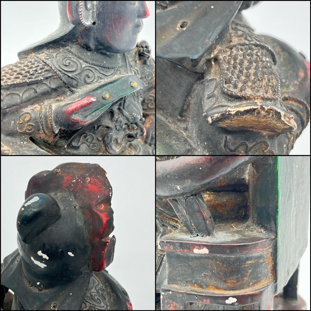 中国美術】木彫 精密細工 時代物 唐物 木彫乾漆 武財神 古玩 - メルカリ