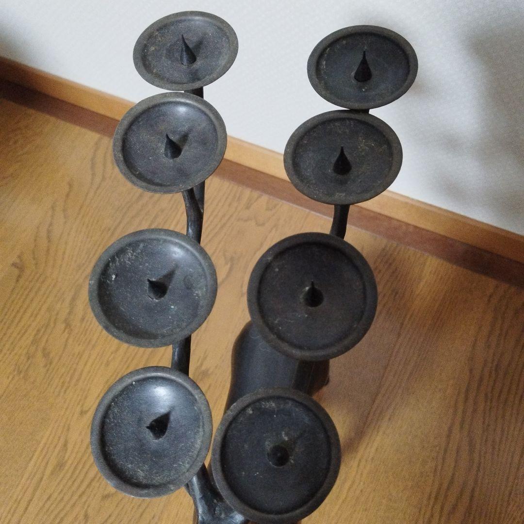 アンティーク 鹿の形状の金属製キャンドルスタンド