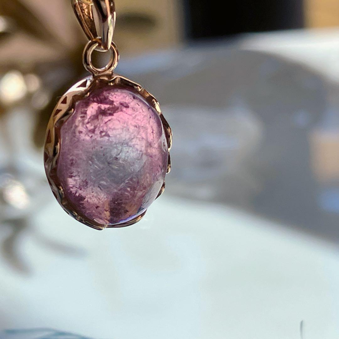 希少✧ピンク/ブルー✧大粒バイカラートルマリンネックレストップ