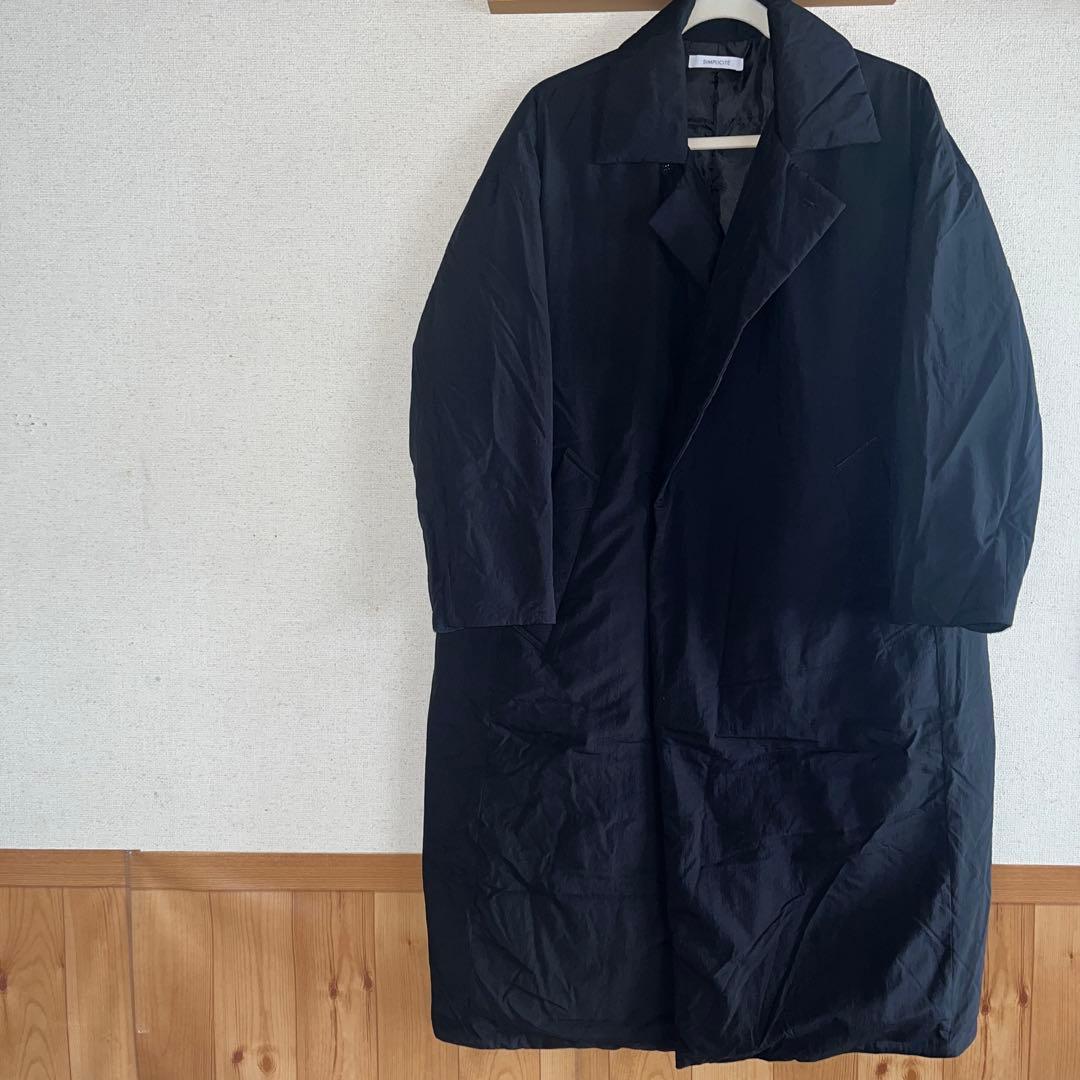 B.C STOCK ワッシャーナイロンダウン チェスターコート ブラック S