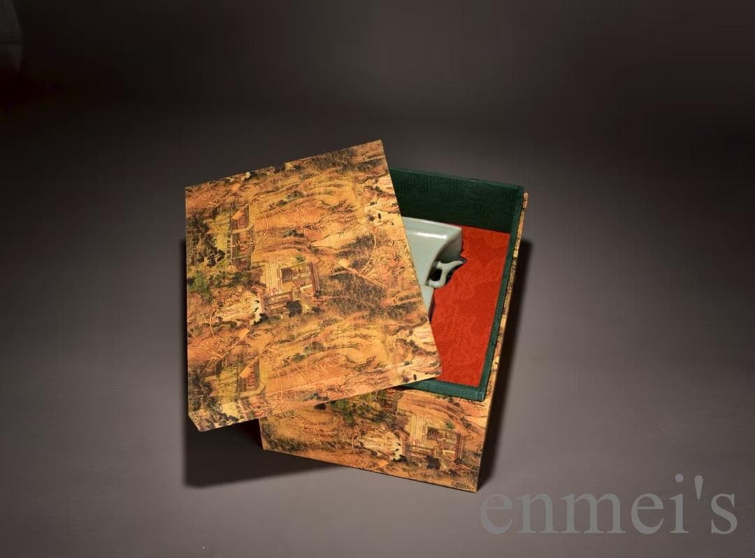 中国古美術・宋汝窯・天青釉双耳四方花觚・青磁・唐