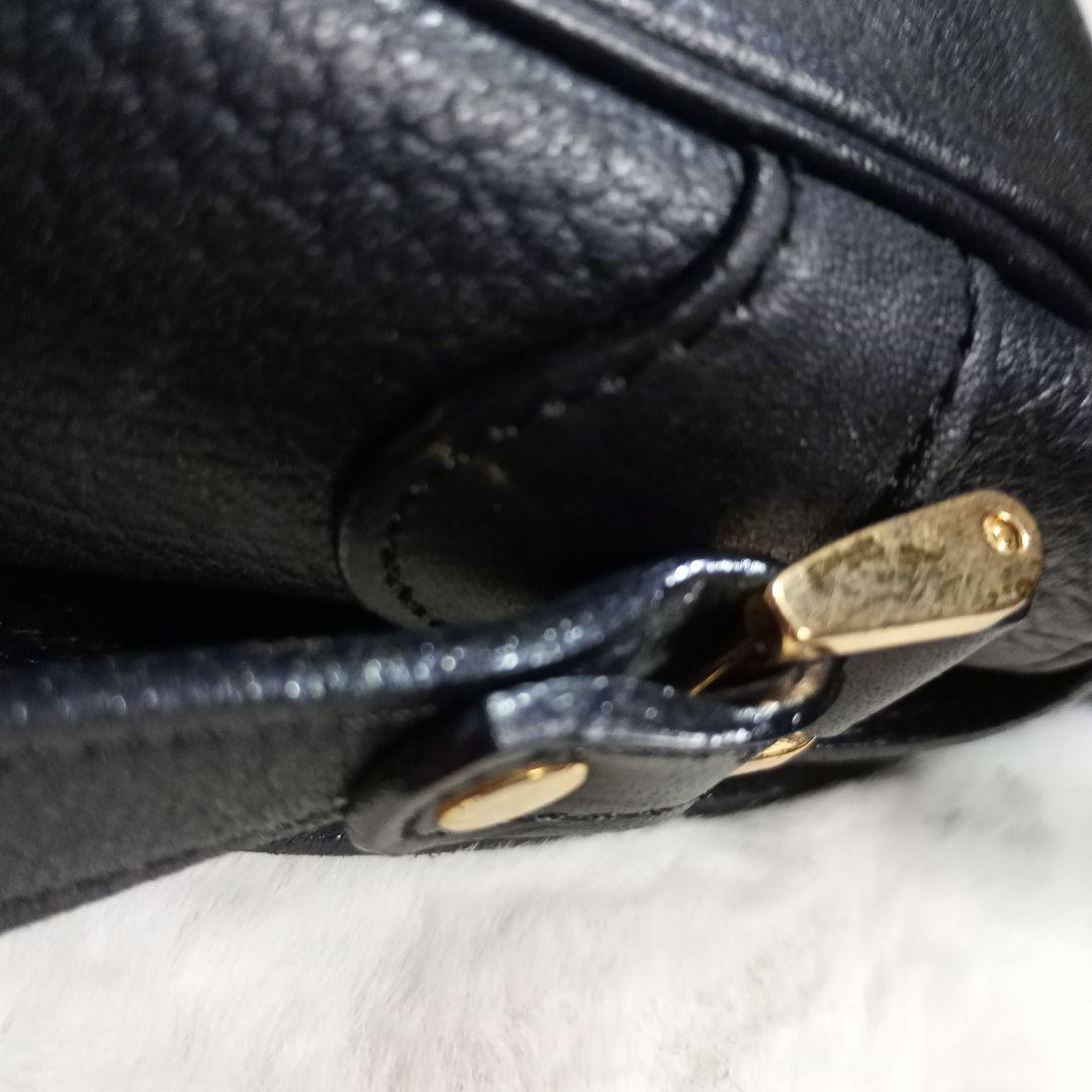 ★BURBERRY★バーバリー レザー ショルダーバッグ 黒 　ノバチェック