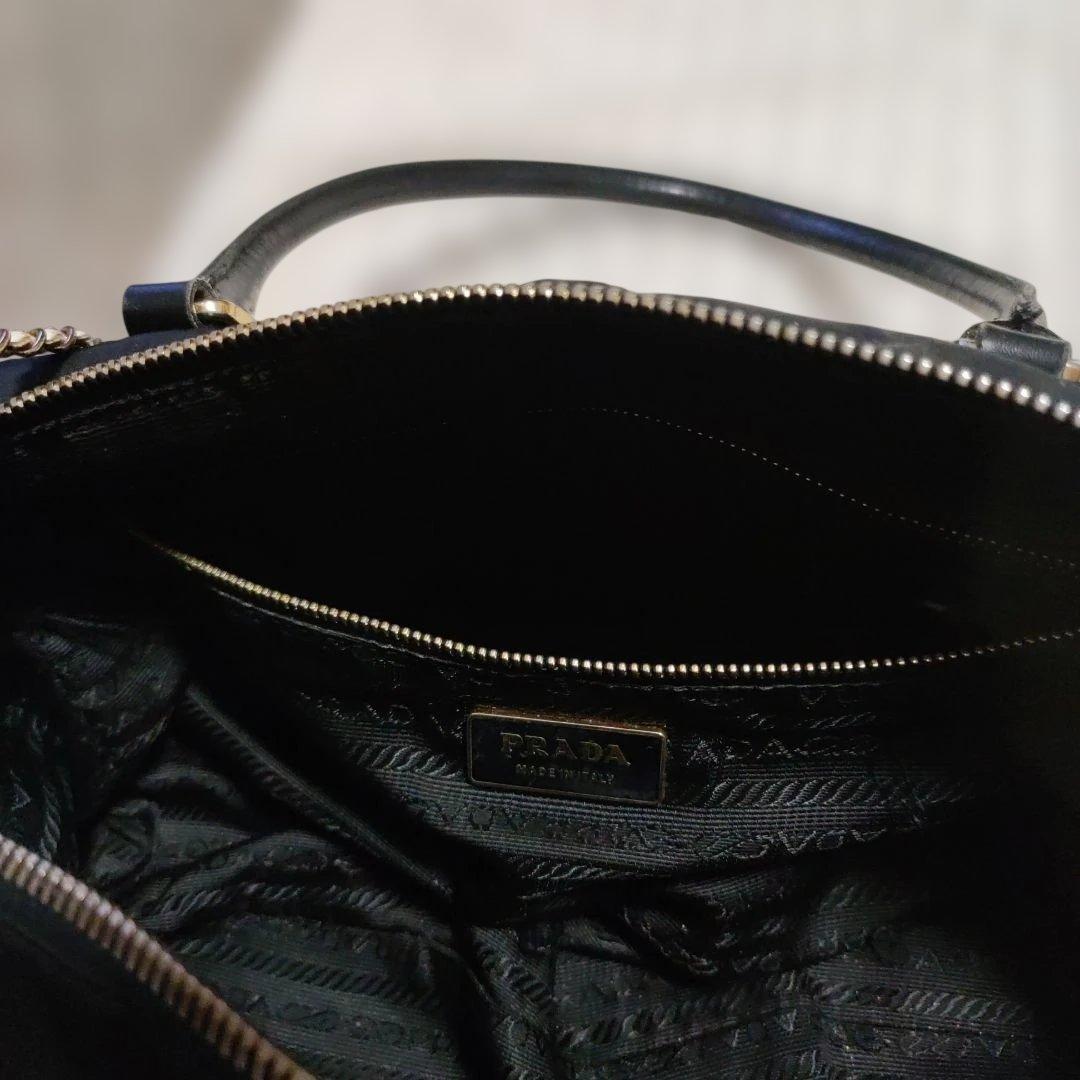 PRADA 　TESSUTO CITY NERO ボストンバッグ南京錠付