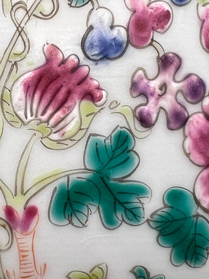 スペード様専用 粉彩茶壺① 牡丹福寿文 同治年製在印 骨董