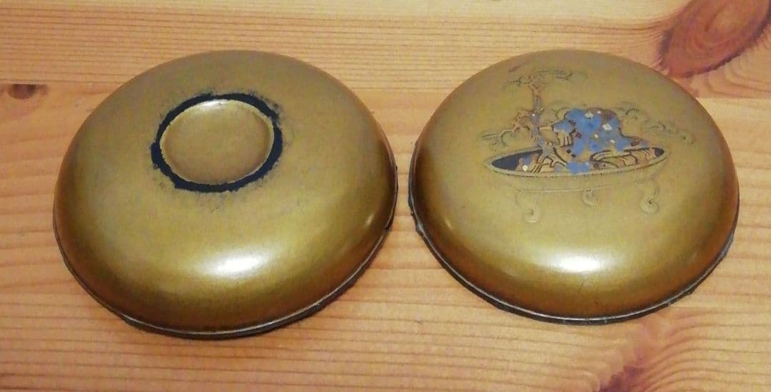 時代 蒔絵 植木 香合 漆箱 仕服付 茶道具