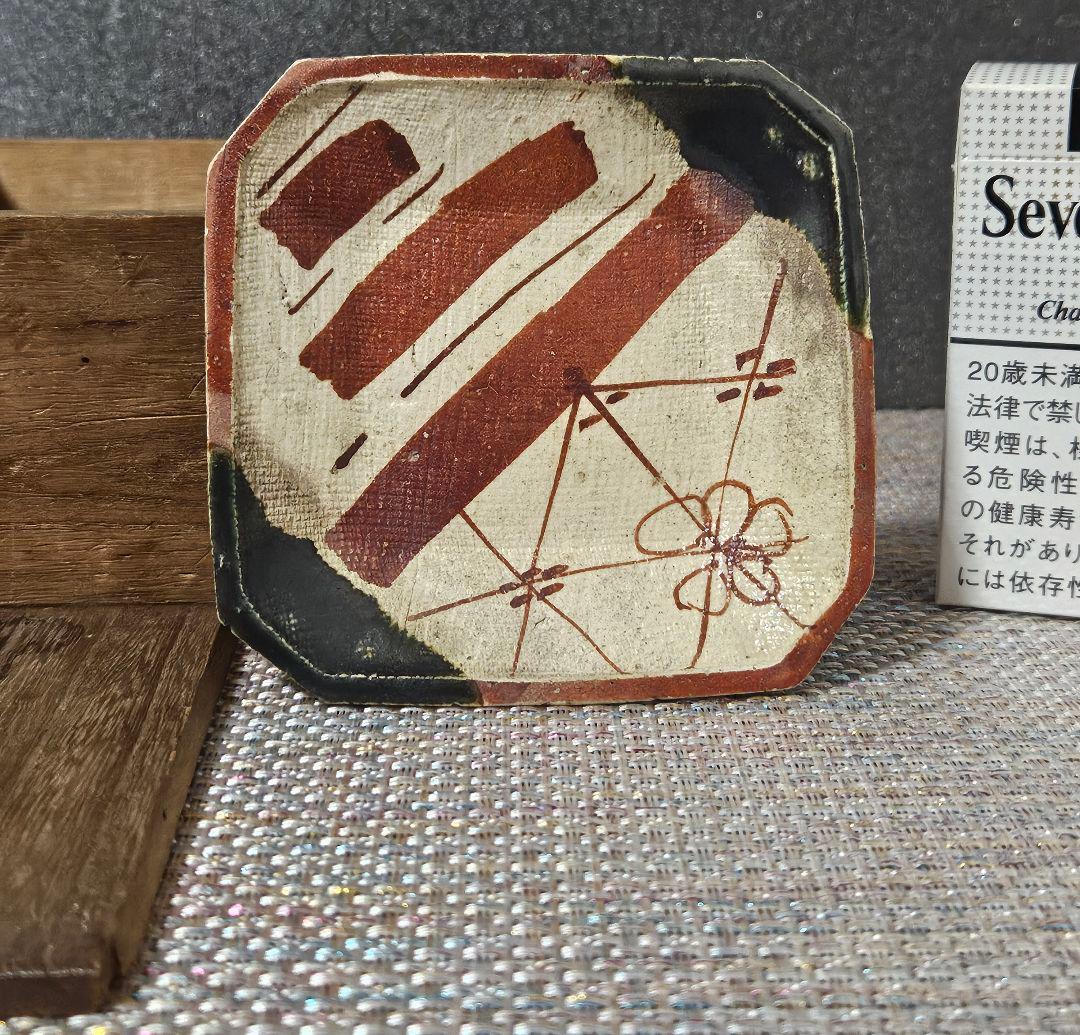 【本物保証❗】江戸時代　古織部　四方皿 手塩皿　菓子皿　5客揃い　茶道具　伝世箱