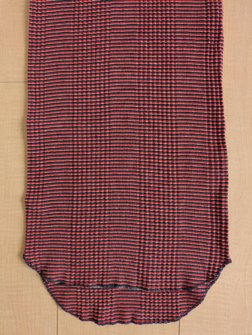 ★美品 FUMIKA UCHIDA ボーダー Uネック リブタントップ Navy