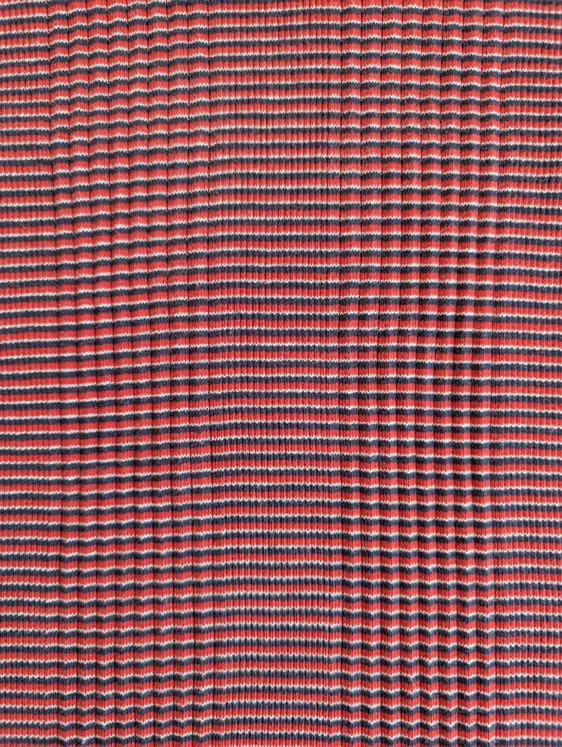 ★美品 FUMIKA UCHIDA ボーダー Uネック リブタントップ Navy