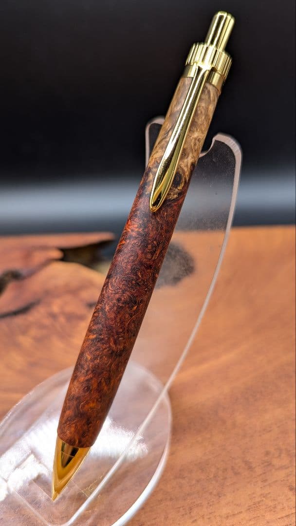 626超極上 本花梨 紅白 瘤杢 木軸シャーペン ボールペン - メルカリ