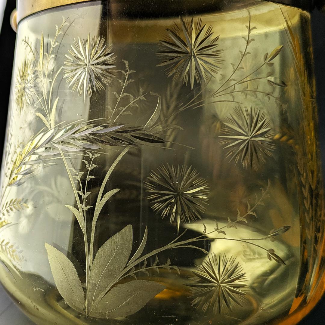 試される審美眼☆オールド サン・ルイ 1930年頃 珍しいアンバーガラス