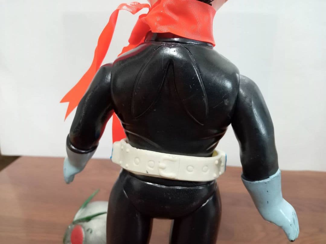 【美品完品】旧バンダイ　仮面ライダー　1号　面取れ　マスク取れ　ソフビ