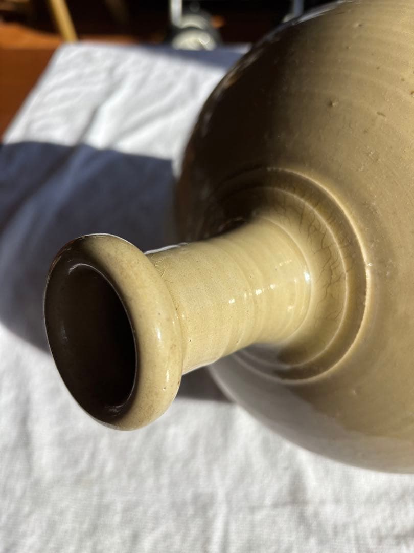 伊万里　灰釉大徳利　花瓶　アンティーク置物