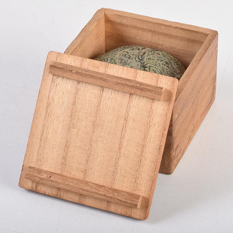 中国 明時代 青銅 龍模様 香合 時代箱付 V R9348