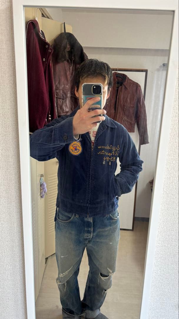 FFAジャケット バッチ付き 80s ヴィンテージ ファーマーズ 刺繍 38