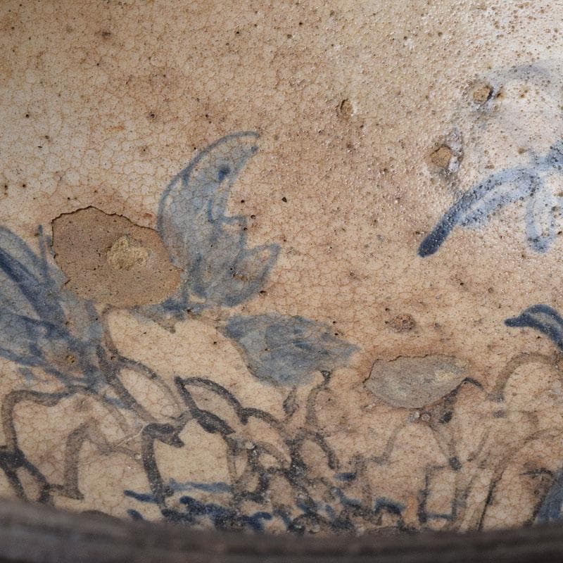 茶道具 瀬戸焼 加藤春岱作 三島写 染付花文 刷毛目 鉢 V R9291 - メルカリ