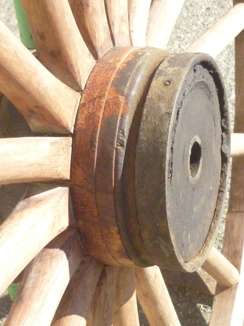 アンティーク 大八車の車輪 片側一輪 骨董 ガーデニング ブロカント