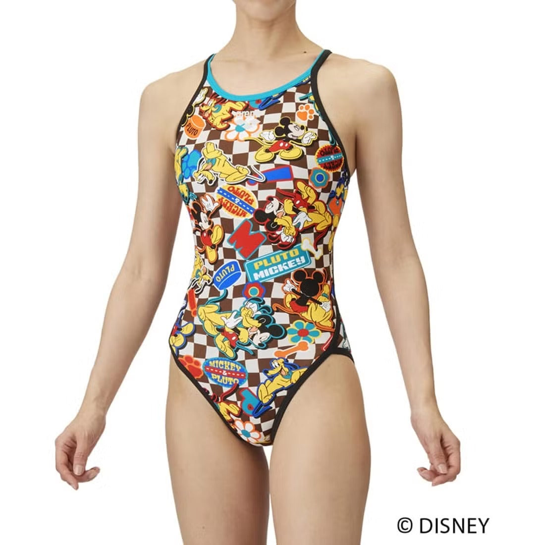 新品 レディース アリーナ ディズニー 競泳水着 M 長持ち水着 ミッキー