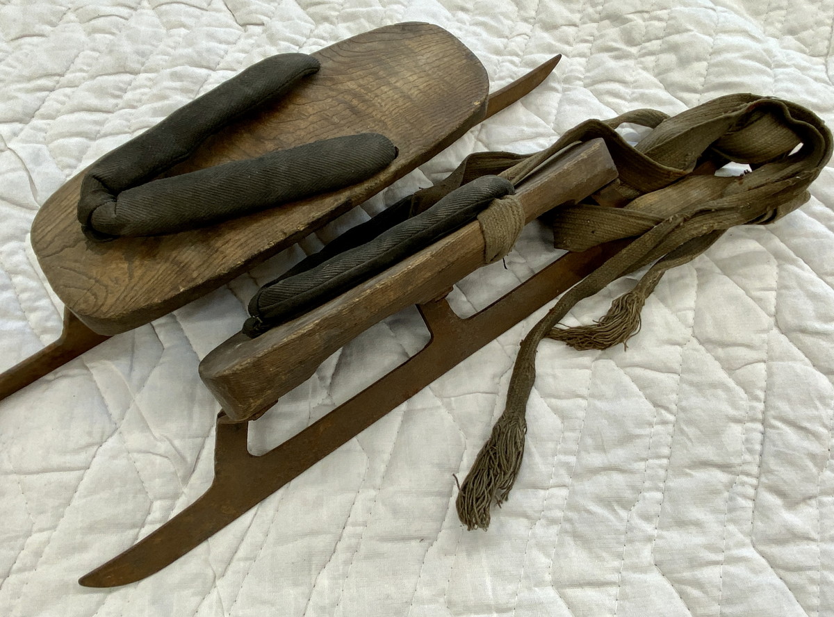 戦前 木製氷上下駄 スケート 民俗資料 古民具 博物館級 戦前 木製氷上